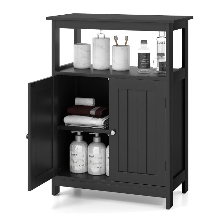 Giantex Bathroom Storage Cabinet - Black - Image 1