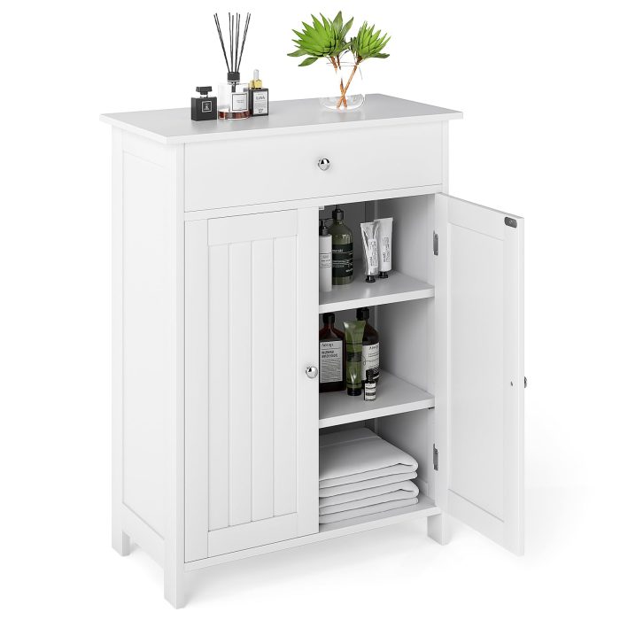 Giantex  Freestanding Bathroom Storage Cabinet - White - Image 1