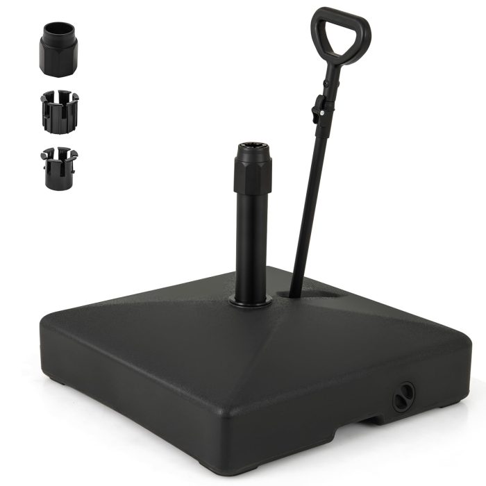 Giantex 132 lbs Fillable Patio Umbrella Stand with Retractable & Removable Pull Rod - Image 1
