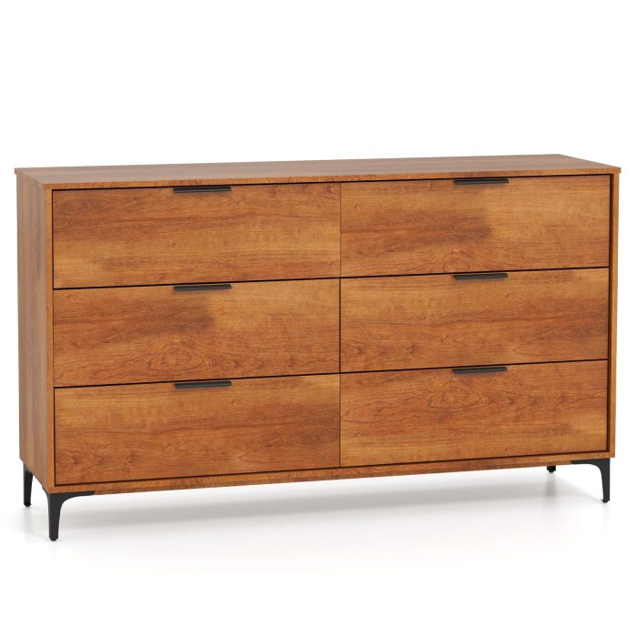 Giantex Wooden Storage Cabinet with Anti-Tip Kit & Sturdy Metal Legs - 59” x 16.5” x 35” (L x W x H) - Image 1