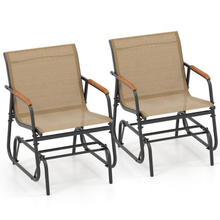 Giantex Swing Rocking Chair with Breathable Fabric Seat - 2