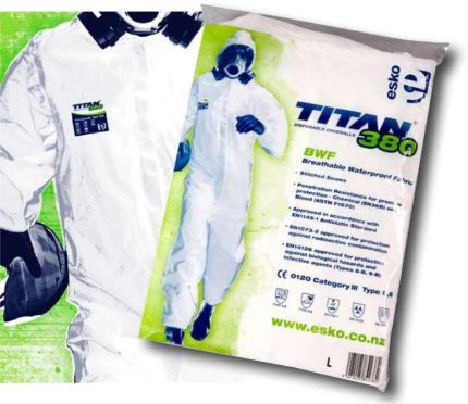 Box Of 50 - Titan 380  Disposable Coveralls, Rated For Protection Against Chemical, Asbestos And Bio-hazard Contamination