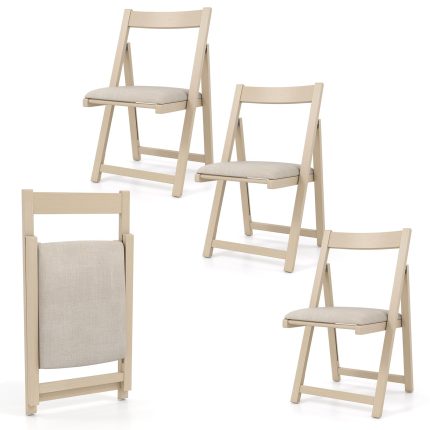 Giantex Folding Dining Chairs Set of 4 - Beige