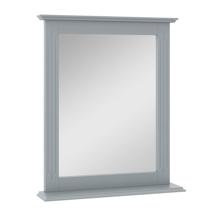 Wooden Frame Modern Rectangular Hanging Vanity Makeup Mirrors for Washroom - Grey - Image 1