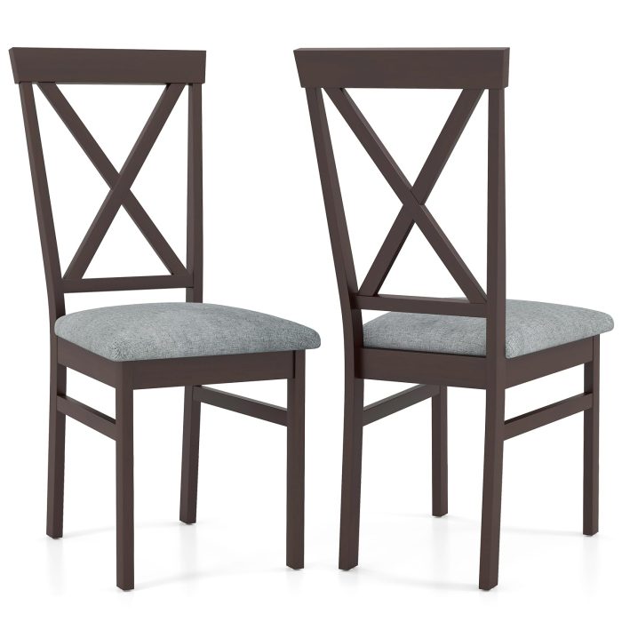 Giantex Wooden Dining Chairs Set for Dining Room Living Room - 1 X-Shaped Back - Image 1