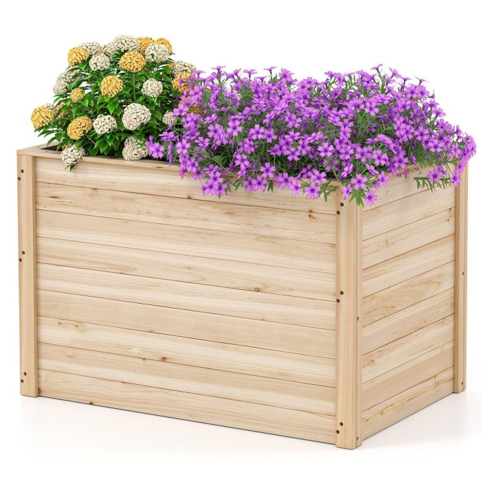 Giantex Wood Raised Garden Bed for Patio Backyard - 1 - Image 1