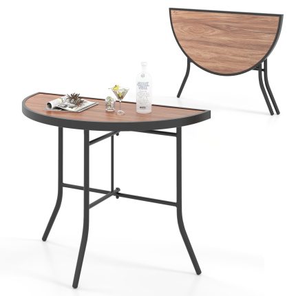 Giantex Half Round Folding Table for Banquet Event Patio Garden Entryway - 1