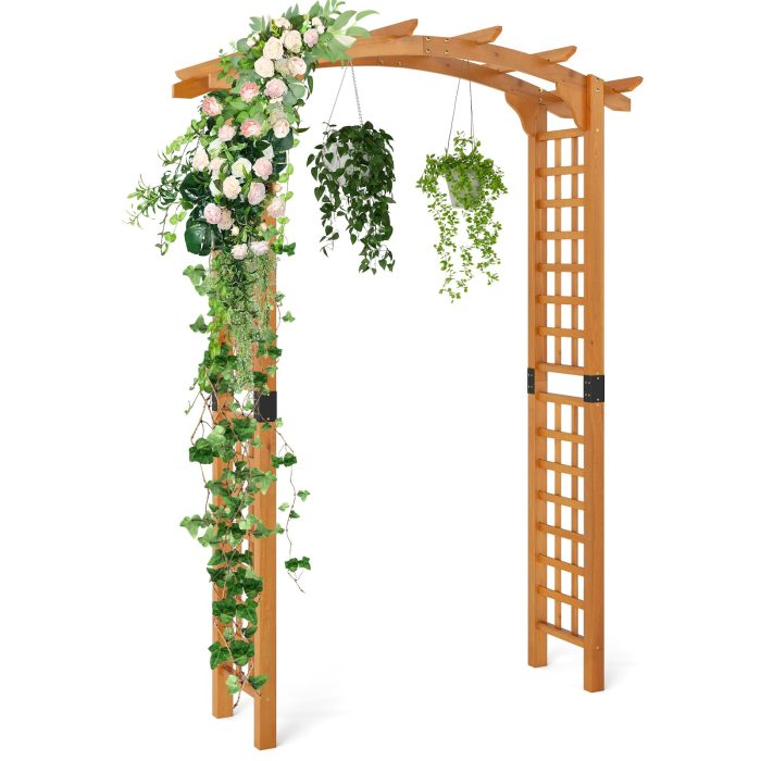 Giantex Wooden Wedding Arch for Ceremony Party - Image 1
