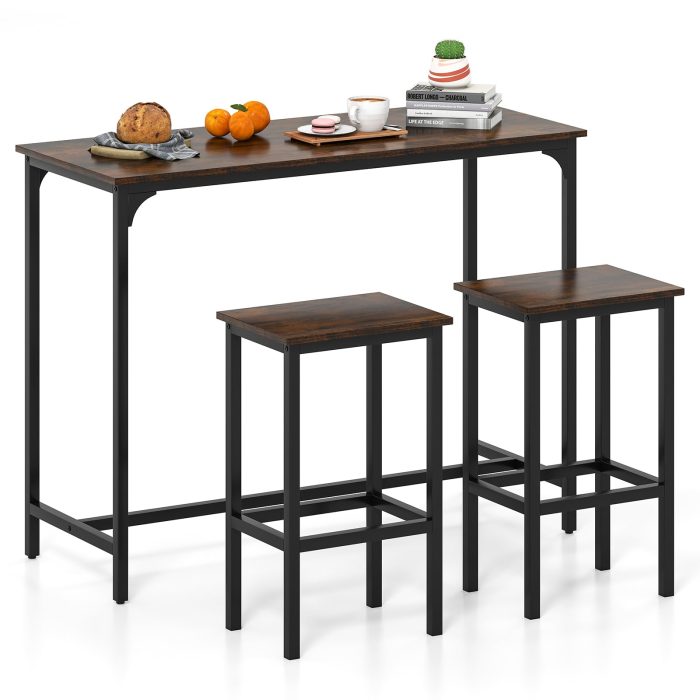 Giantex 47.5" Dining Table Set - Grey - Image 1