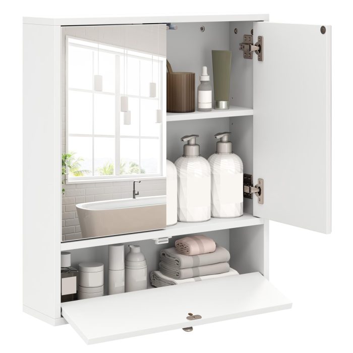 Giantex Bathroom Wall Mount Cabinet with Mirrored Doors - Image 1