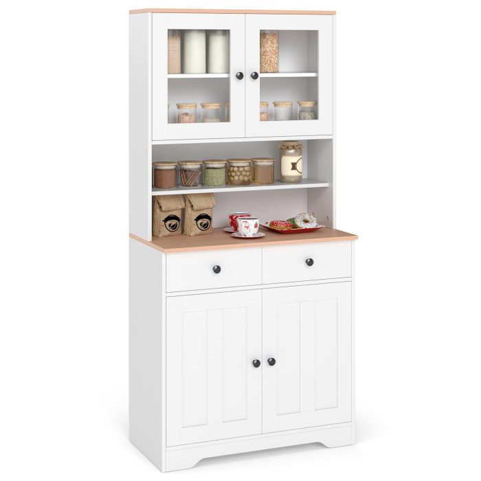 Giantex 67" Kitchen Pantry Cabinet for Dining Room - White - Image 1