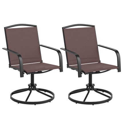 Giantex All Weather 360° Patio Rockers with High Backrest Breathable Seat - 1 Brown