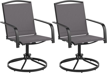 Giantex All Weather 360° Patio Rockers with High Backrest Breathable Seat - 1 Gray