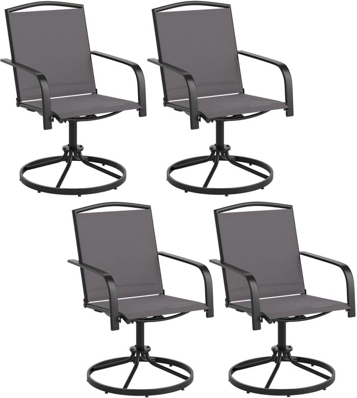 Giantex All Weather 360° Patio Rockers with High Backrest Breathable Seat - 2 Gray - Image 1
