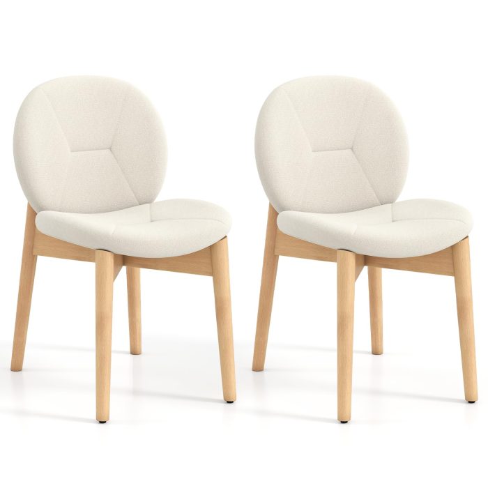 Giantex Soft Upholstered Boucle Kitchen Chairs with High-Density Sponge Padded - 1 - Image 1