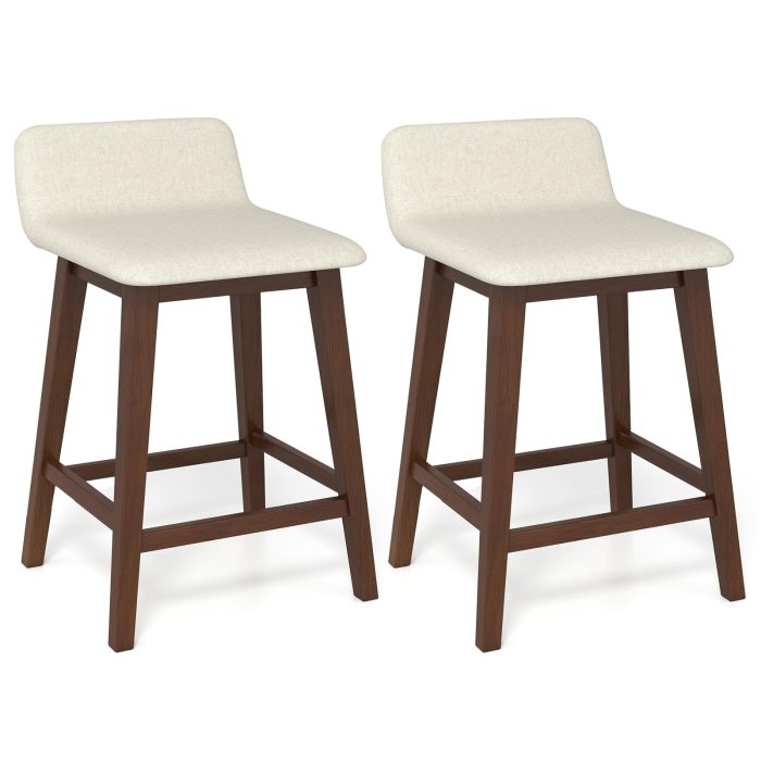 Giantex 24" Bar Stools Set of 2/4 - 1 Brown & Beige - Image 1
