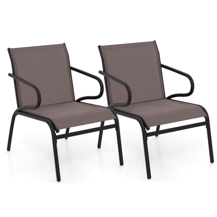 Giantex Outdoor Chairs Set of 2/4/6 All Weather Patio Chairs - 1 - Image 1