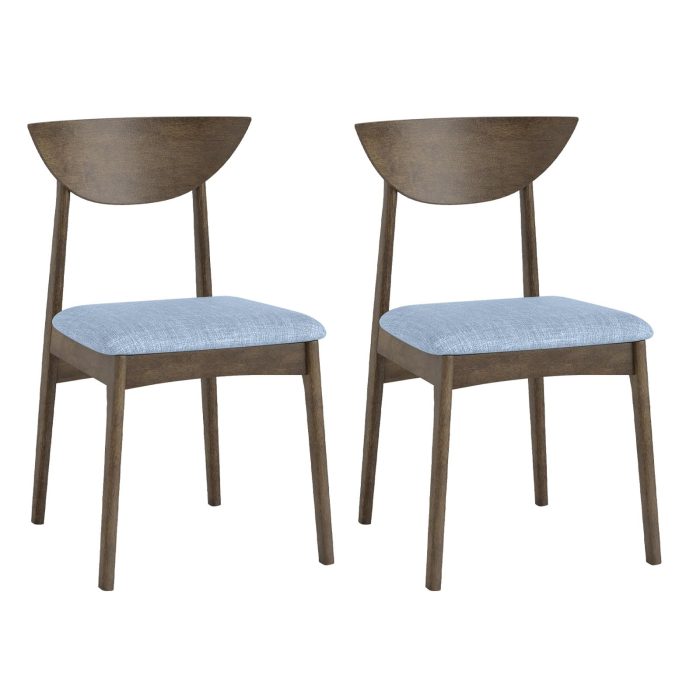 Giantex Wooden Dining Chairs Set of 2/4 Linen Fabric Upholstered Kitchen Chairs - 1 - Image 1