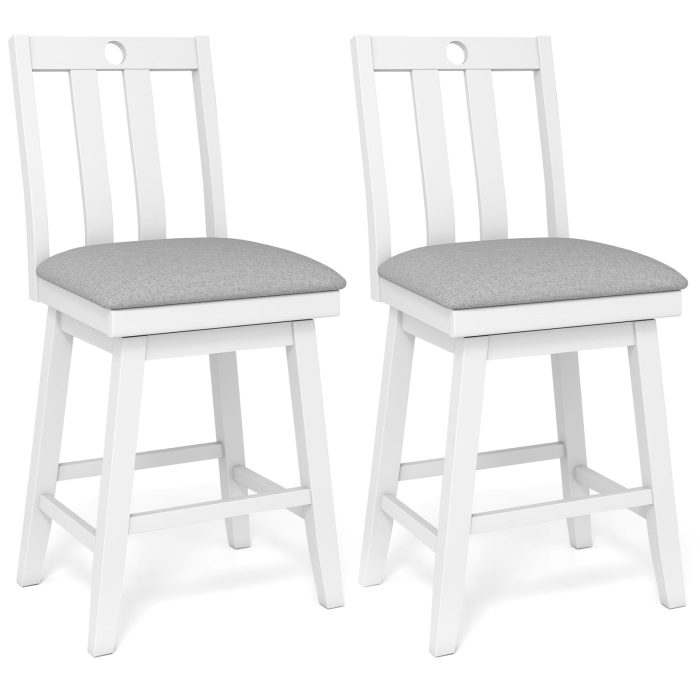 Giantex 25" Bar Stools Set of 2/4 Swivel Counter Height Bar Chairs - 1 - Image 1