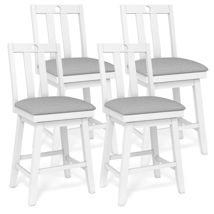 Giantex 25" Bar Stools Set of 2/4 Swivel Counter Height Bar Chairs - 2 - Image 1