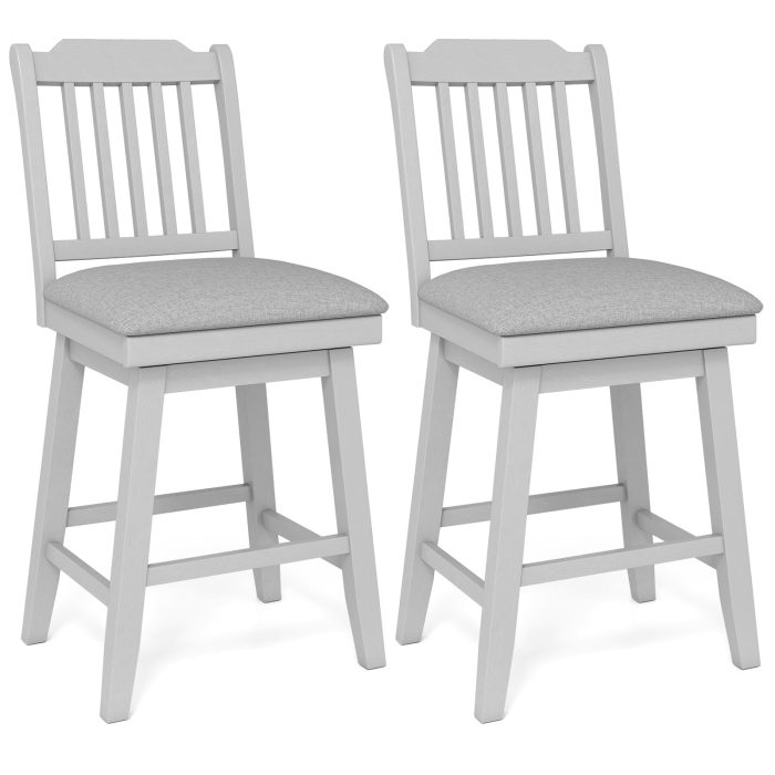 Giantex 25" Modern Bar Stools Set of 2/4 360° Swivel Counter Height Chairs - 1 - Image 1