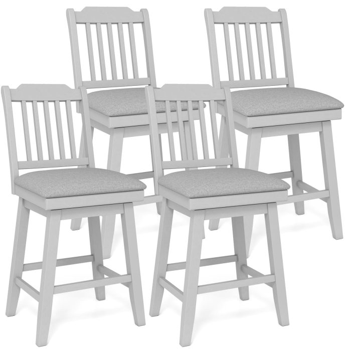 Giantex 25" Modern Bar Stools Set of 2/4 360° Swivel Counter Height Chairs - 2 - Image 1