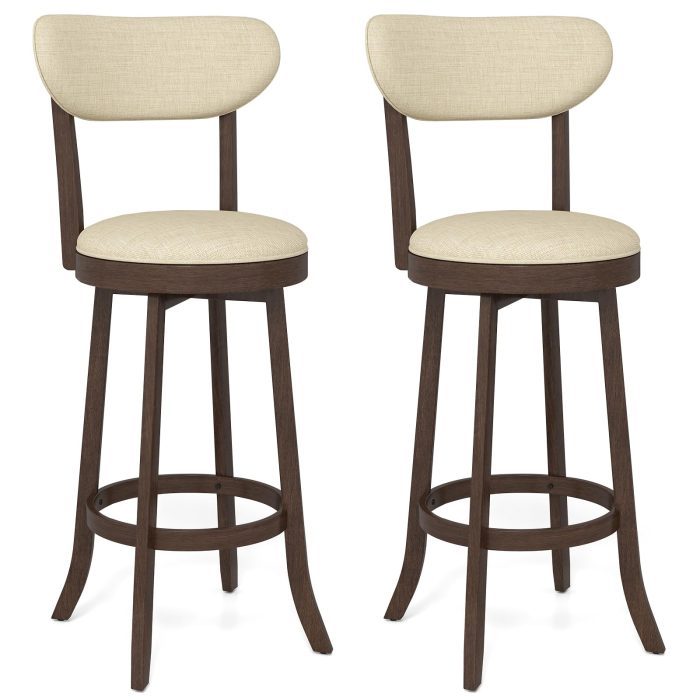 Giantex 30.5" Swivel Bar Stools Set for Kitchen Island Dining Room Pub - 1 - Image 1