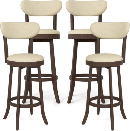 Giantex 30.5" Swivel Bar Stools Set for Kitchen Island Dining Room Pub - 2