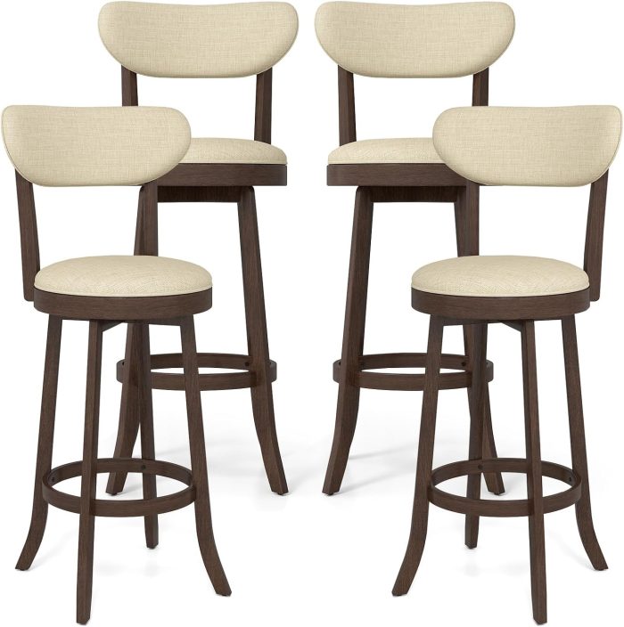 Giantex 30.5" Swivel Bar Stools Set for Kitchen Island Dining Room Pub - 2 - Image 1