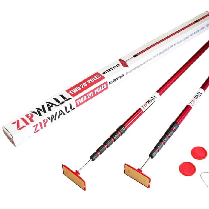 ZipWall 1.6m - 6.1 Metre Extra Tall Dust Barrier Kit - 2 Pole Kits - Image 1