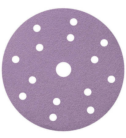 Smirdex 150mm Ceramic Grain 15 Hole Velcro Abrasive Discs - 50 Pack