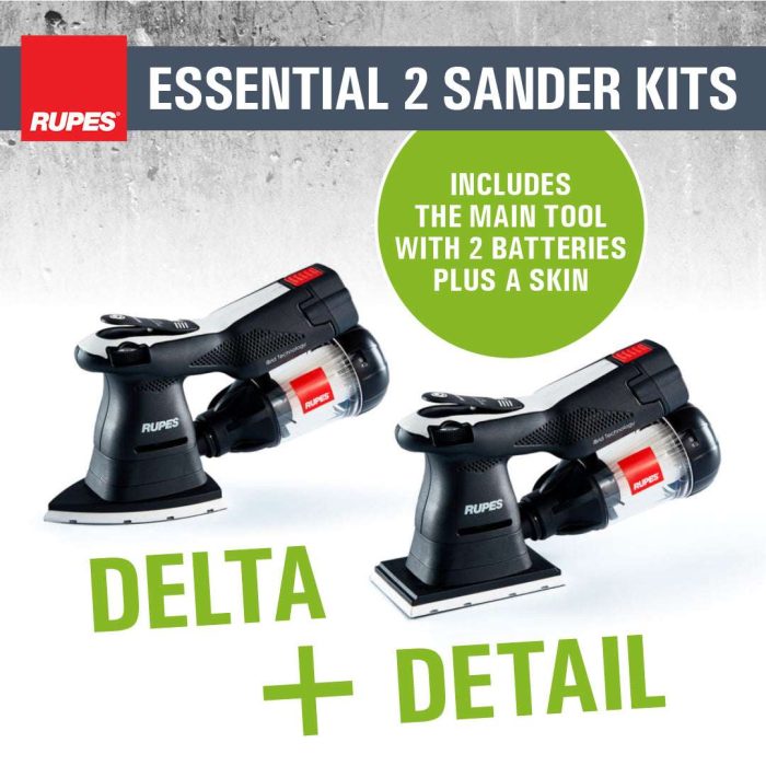 Premium Finishing Sander Twin Pack - Rupes 18V Cordless Detail & Delta Sander Kit - Image 1